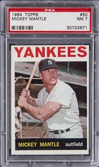 1964 Topps #50 Mickey Mantle - PSA NM 7
